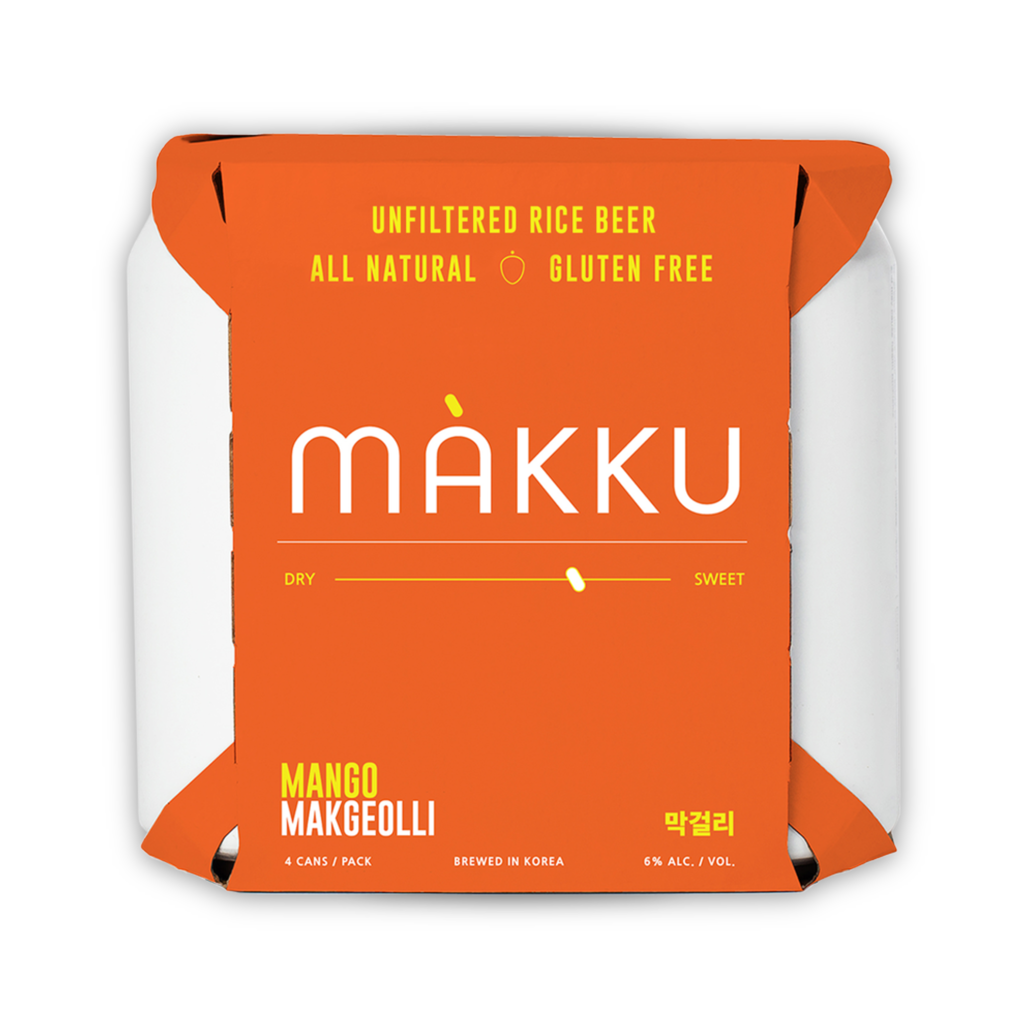Makku Premium Makgeolli Korean Rice Beer Mango 4 Pack Cans | The 