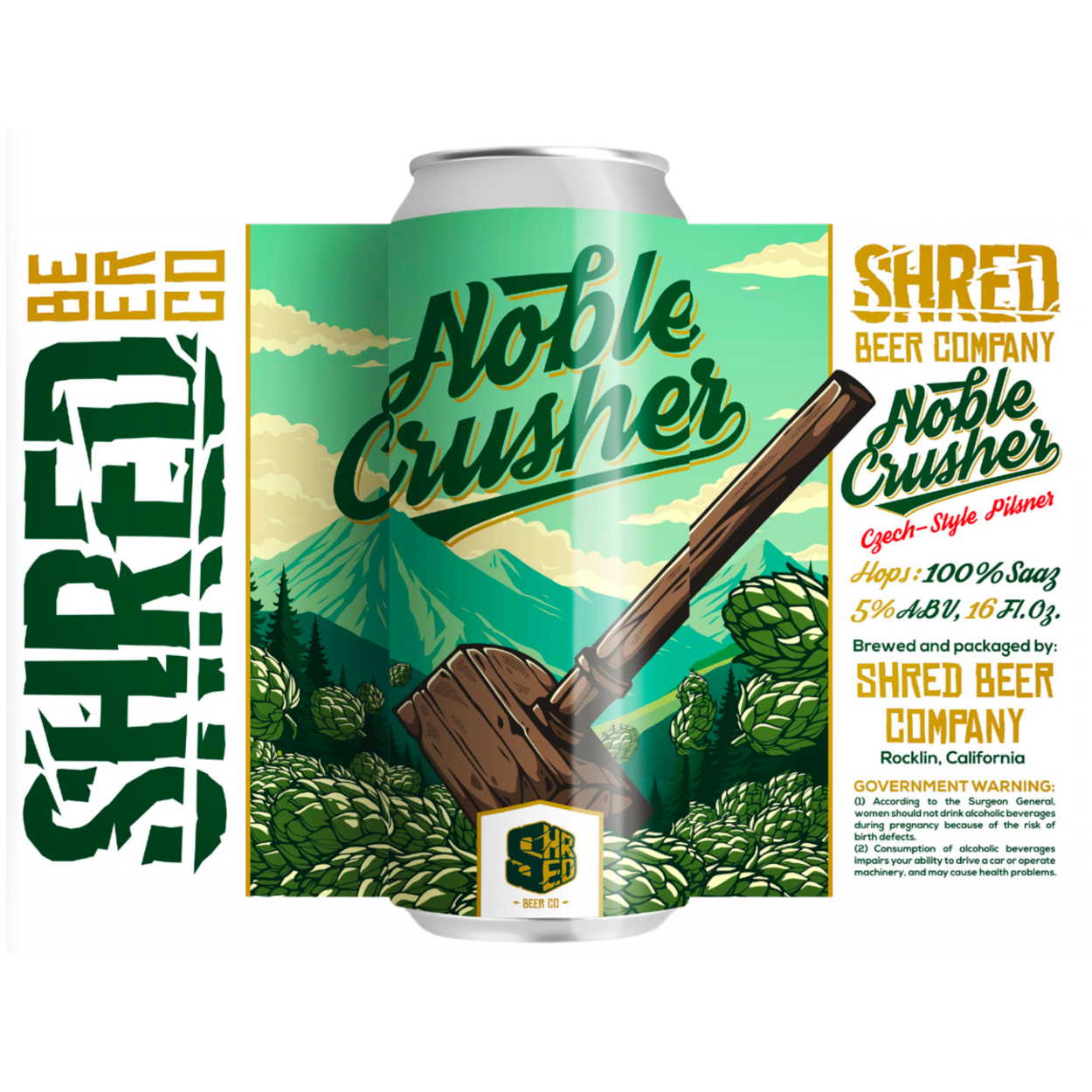 Shred Beer Co Noble Crusher Czech-Style Pilsner Single Can | The