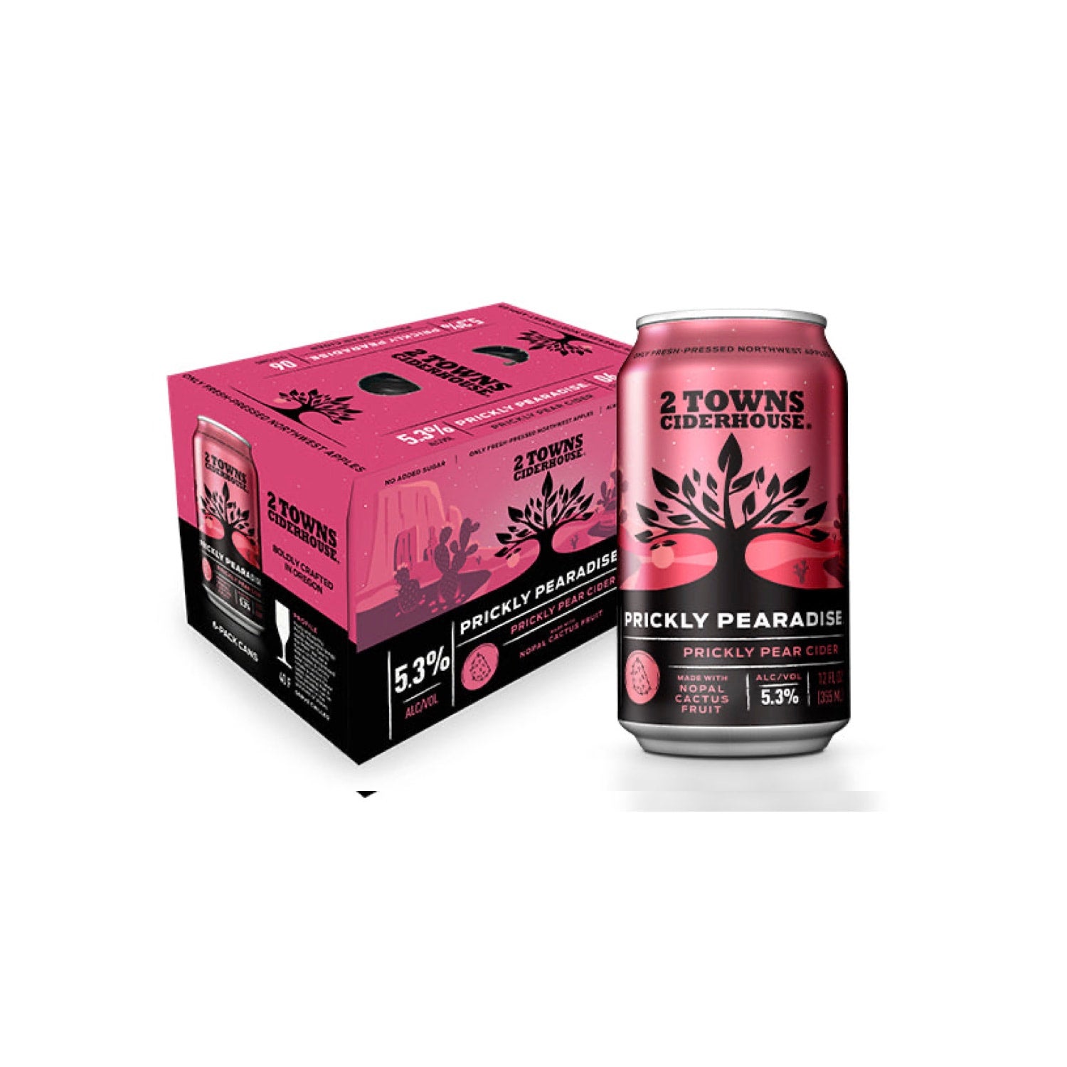 2 Towns Ciderhouse Prickly Pearadise Cider 6 Pack Can | The Bottle