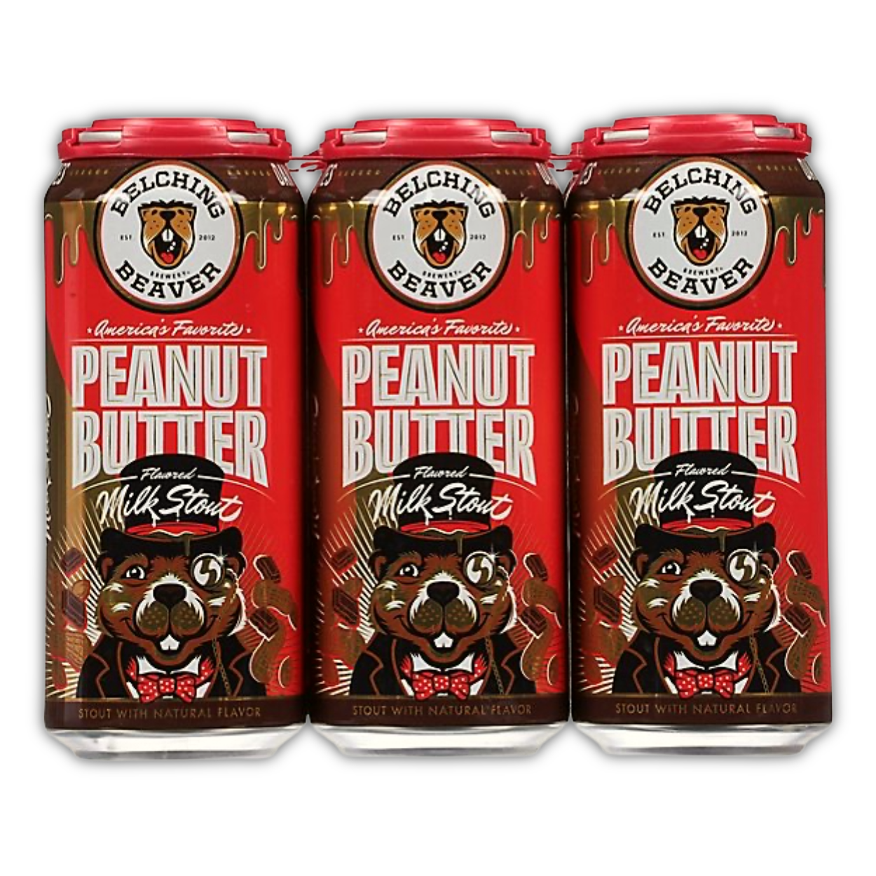 ひろこっち ミルク STW1 Belching Beaver Peanut Butter Milk Stout 16oz 6 Pack Cans | The
