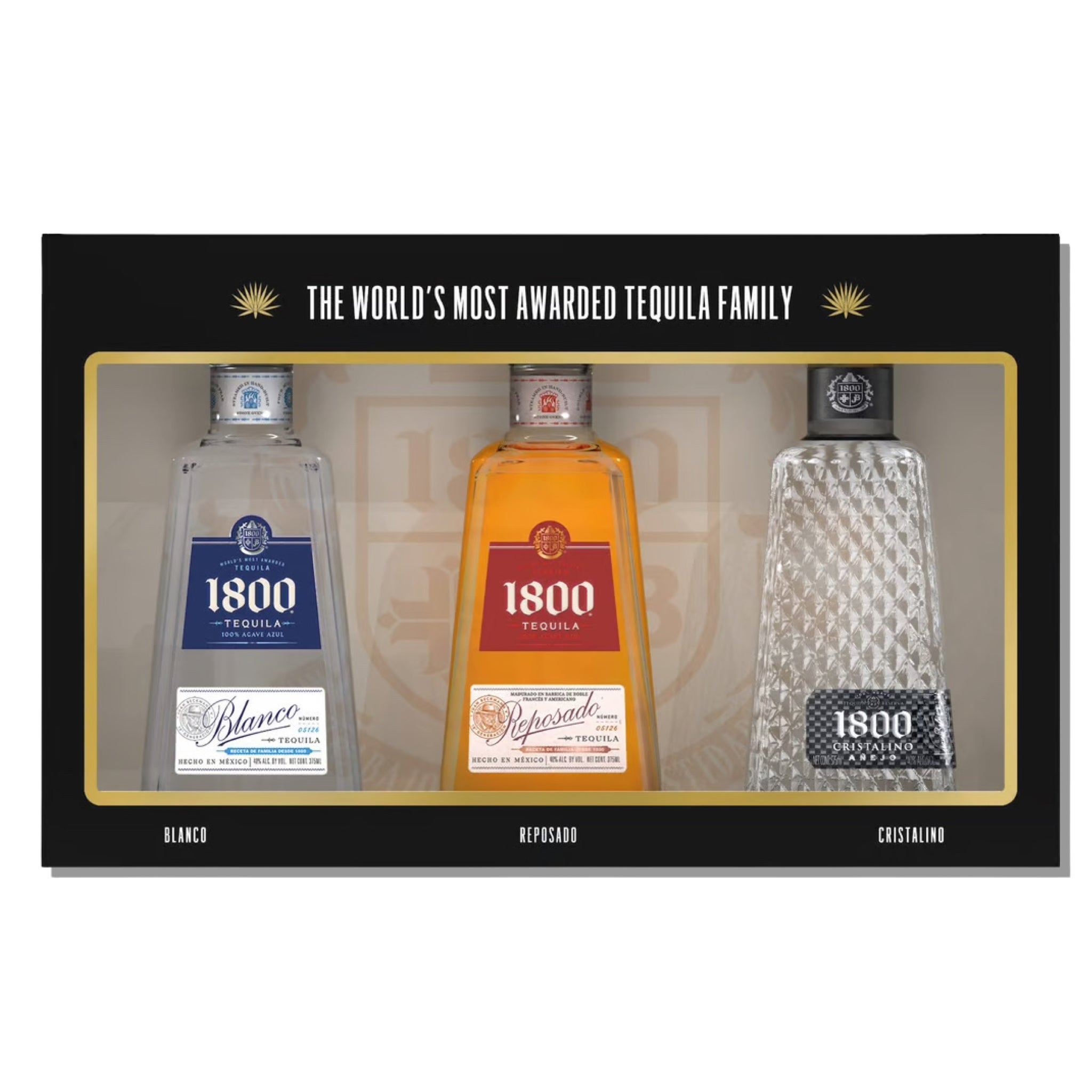 1800 Tequila Variety Three Pack - Blanco 375ml, Reposado 375ml