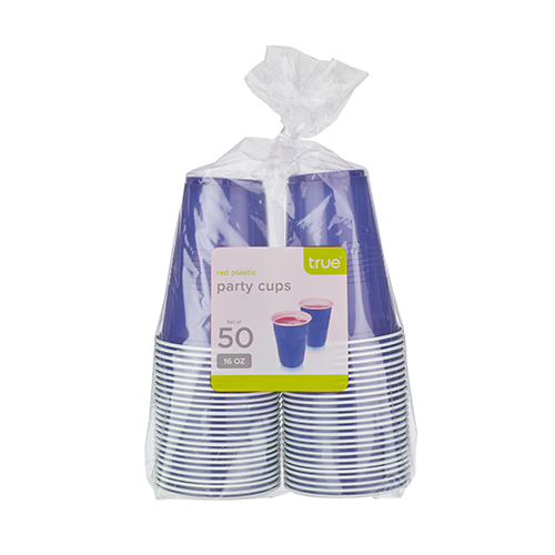 True 16 oz Blue Party Cups